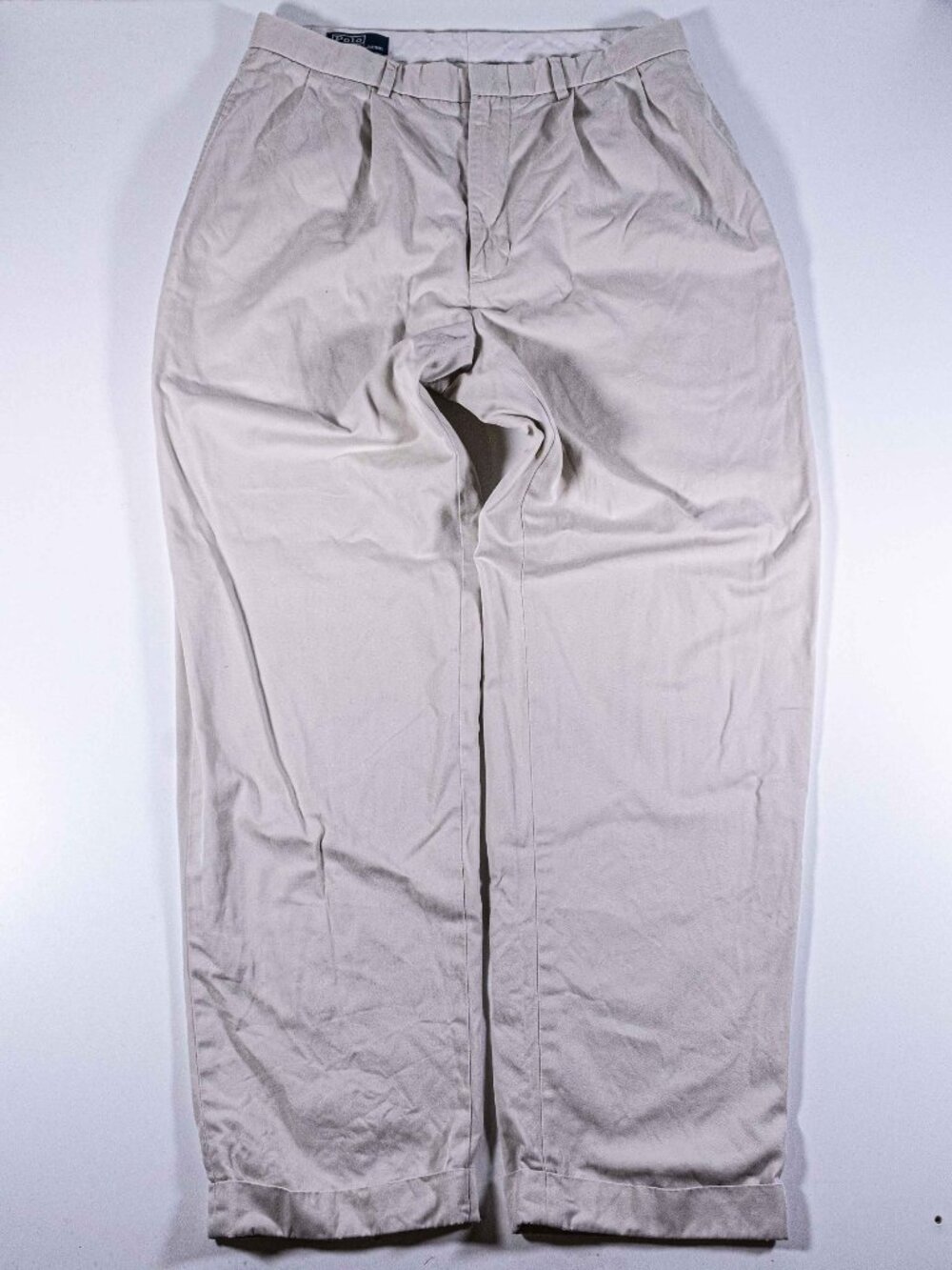 Vintage 90s Polo Ralph Lauren Pleated Chino Pants Mens 33x30.5 Cuffed Trousers